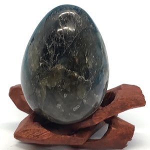1.7 inch Labradorite Egg Gemstone with Stand.